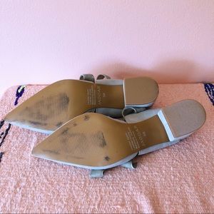 Jaggar Shoes - Jaggar Gray Suede Velvet Tie Mules Jaggar Shoes - Jaggar Gray Suede Velvet Tie Mules
